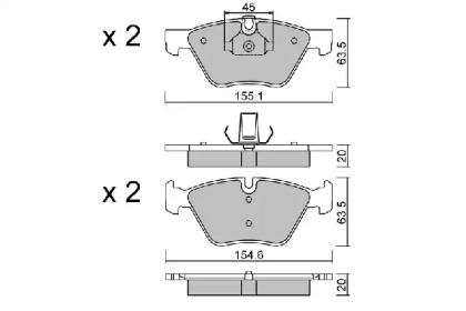 Комплект тормозных колодок AISIN BPBM-1007